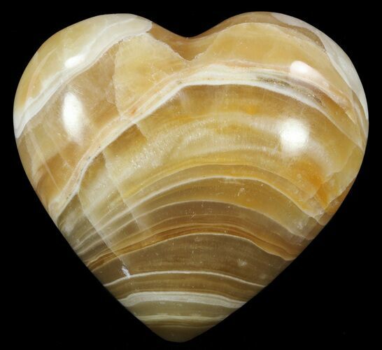 Polished, Brown Calcite Heart - Madagascar #62534
